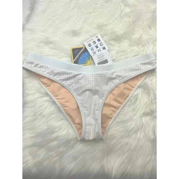 NEW Fabletics Valentina Cheeky Swim Bottom Size XL 12/14 White Bikini Solid - Picture 2 of 6